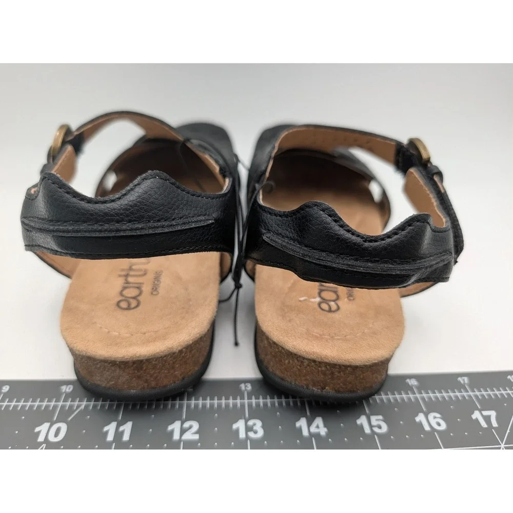 Earth Origins Womens Sandals 7M Laser Cut Slingback Black ETBENS13-R